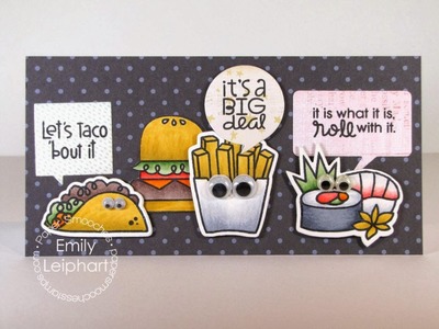 Start-to-Finish card with Paper Smooches' Calorie Free stamps and dies