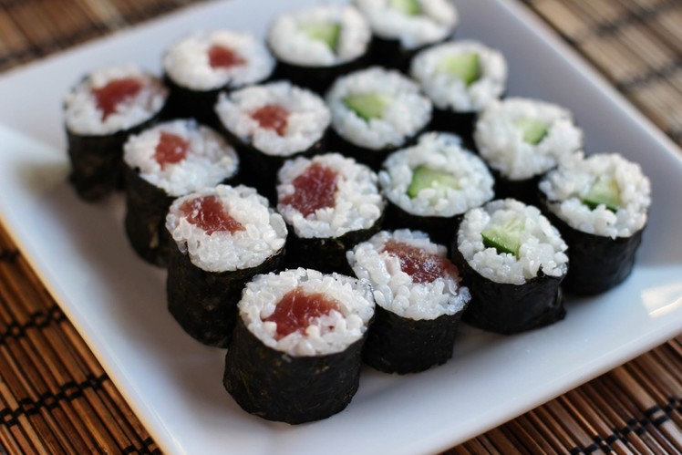 Sushi Rolls (Cucumber and Tuna Rolls) Recipe - Japanese Cooking 101