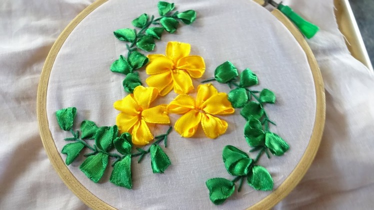 Embroidery Ribbon Flower Stitching By Amma Arts