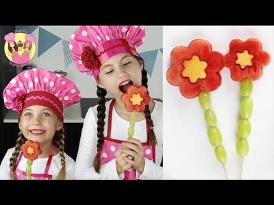HEALTHY FRUIT FLOWER POPS - Easy watermelon kebabs tutorial by Charli's Crafty Kitchen