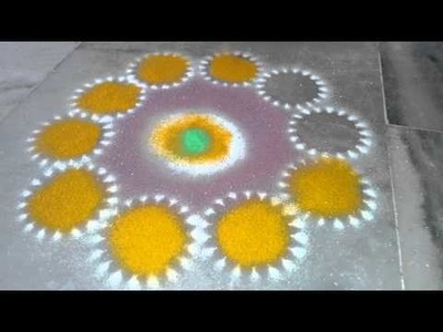 How to draw rangoli easily- Diwali and home functions special, Sankranthi special rangoli