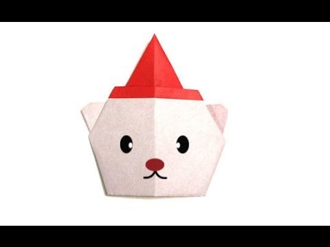 Origami Christmas Bear Santa. (Full HD)