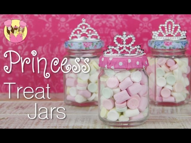 PRINCESS PARTY TREAT JARS - Sleeping beauty or Cinderella Disney Princess party idea