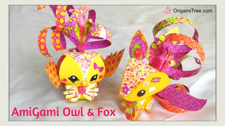 UNBOXING AmiGami. Ami Gami - Fox and Owl Figures - Mattel - How-To Ami Gami