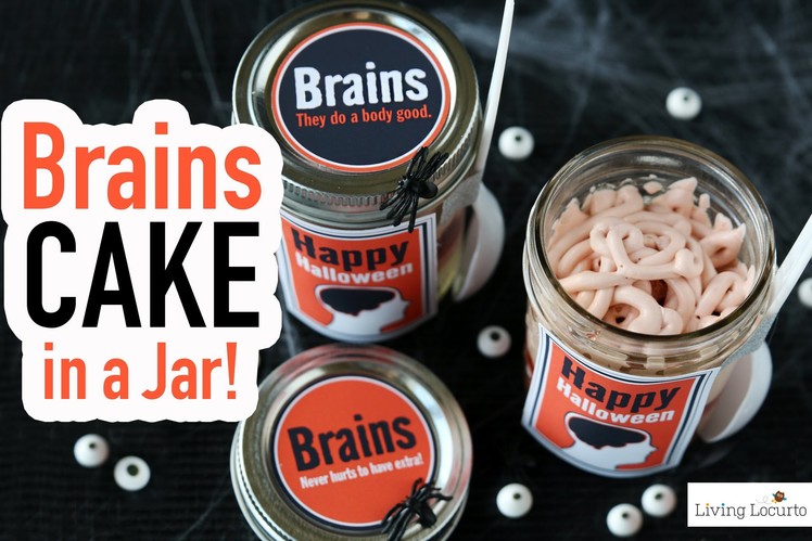Brains Cake in a Jar - Halloween Party Fun Food Dessert Recipe