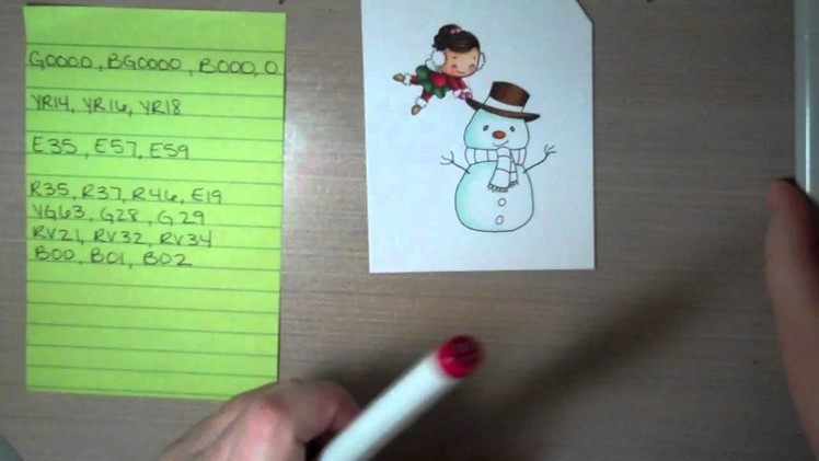 Coloring a snowman with Copic markers