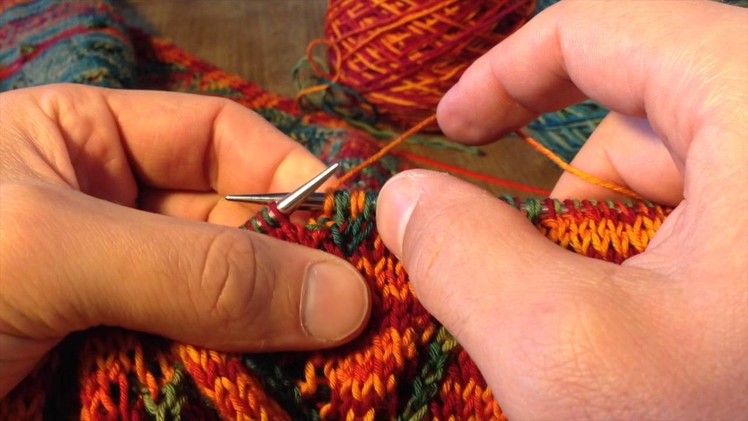 Combined Double Increase. Double Decrease in Double-Knitting