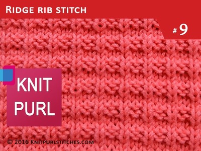 Knit Purl Stitches #9: Ridge Rib Knitting