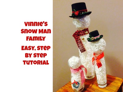 Vinnie's Snowman Family   making snow men with glass jars