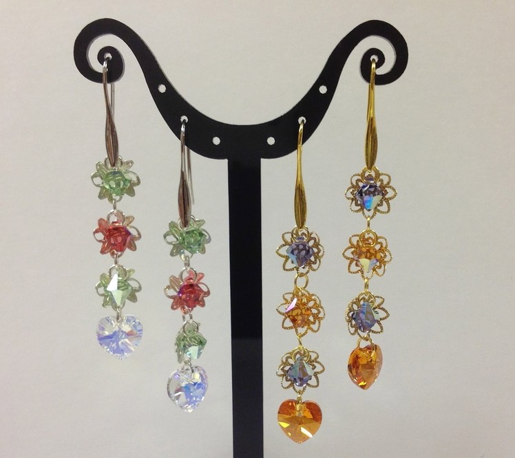 Crystal Buds Cascading Earrings By BeaDazzle