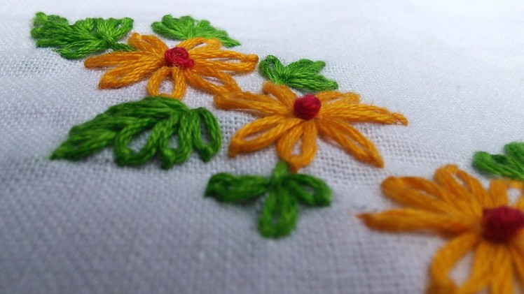 Easy Hand Embroidery Works | Lazy Daisy |  HandiWorks Tutorials #11