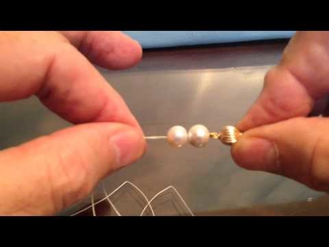 How to Hand tie a Pearl necklace no tools Japanese  Method