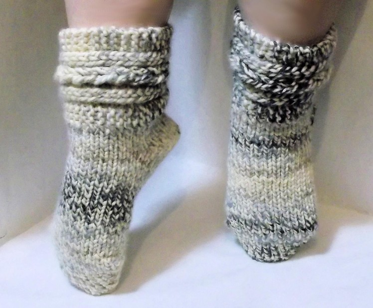 How to Loom Knit Garter Slip Chain Booties