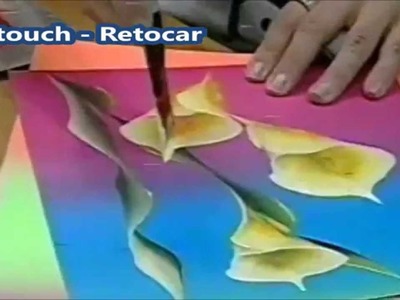 How to Paint Calla lily - Copos-de-leite - Cómo pintar lirio de calla.