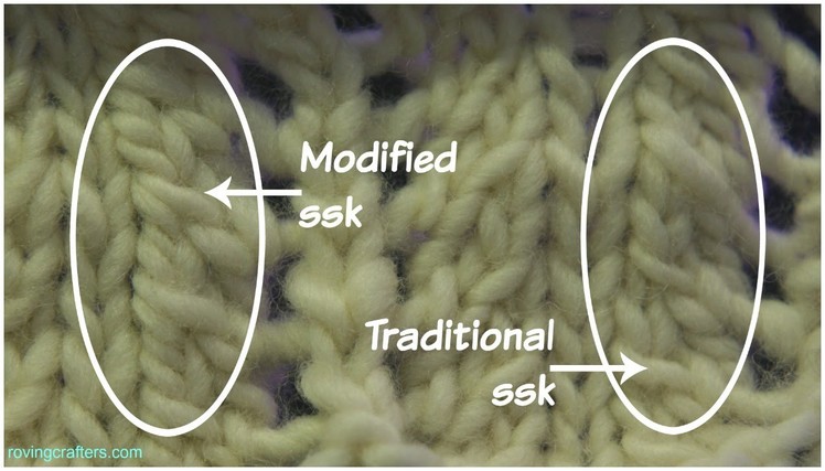 Knitting a better left leaning decrease - a modified ssk