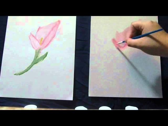 Let's Paint With Chipmunk: How to Paint a Calla Lily