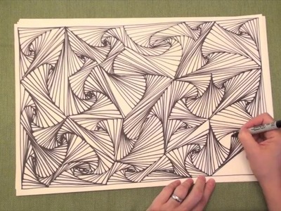 Line Illusions Speed Drawing (Original video, Pursuit Curves, Zen Doodle, YouTube)