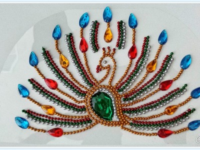 Peacock Kundan Rangoli