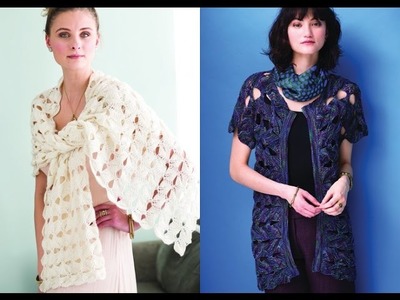 Tutorial for Leaf Morif Wrap, Vogue Knitting Spring.Summer 2016 #3 & #5 Open Front Cardigan