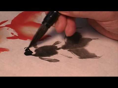 Basic Strokes of Painting Goldfish in Sumi Ink and Watercolor