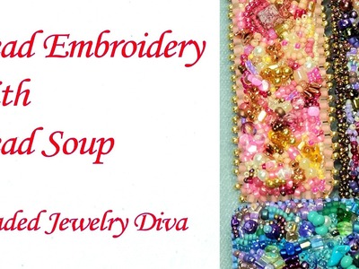 Bead Embroidery:  Barrette Made WIth Bead Soup - Bead Embroidery Tutorial