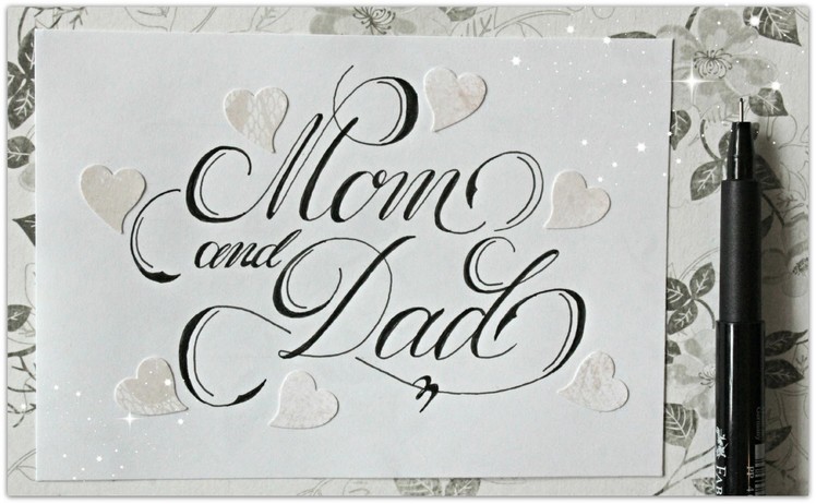 Cursive fancy letters - how to write Mom and Dad - easy