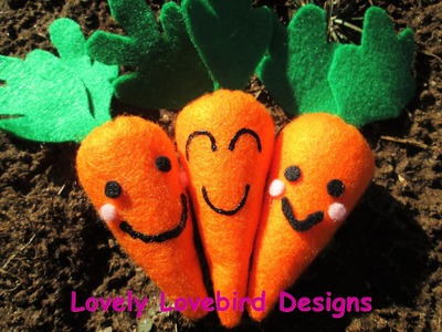 DIY Kawaii Felt Carrot Plushie or Doll. Fabric Crafts.