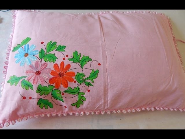 Easy method of FABRIC PAINTING: Making a floral pillow in minutes