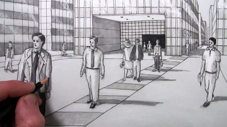 How to Draw People in Perspective in a City