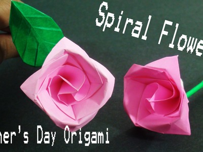How to make a Paper Flower for Mother's Day (Origami Spiral Flower Paper craft) - TCGames [HD]