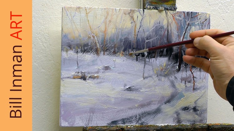 How to Paint Winter Snow - Art Class Oil Painting Demo by Bill Inman