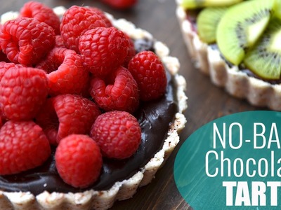 No Bake Chocolate Raspberry Tarts | HEALTHY DESSERT RECIPE ♡