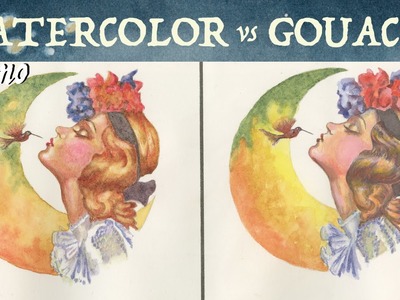 Watercolor VS Gouache Painting (with Grisaille)