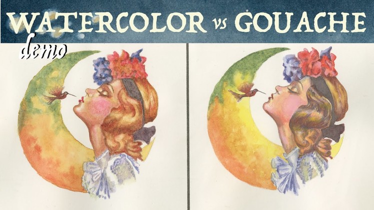 Watercolor VS Gouache Painting (with Grisaille)