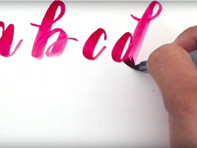 Writing a Modern Calligraphy Alphabet with a Water Brush Pen and Watercolors