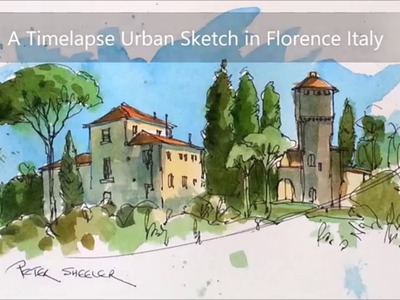 An Urbansketch in Italy. Timelapse painted on location in Florence