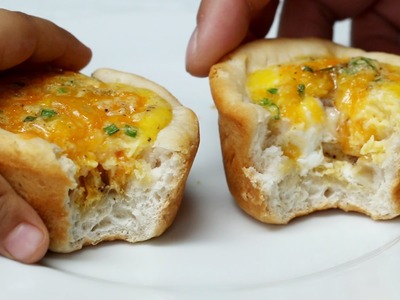 Cheesy Biscuit & Egg Breakfast Cups | Tasty Junior