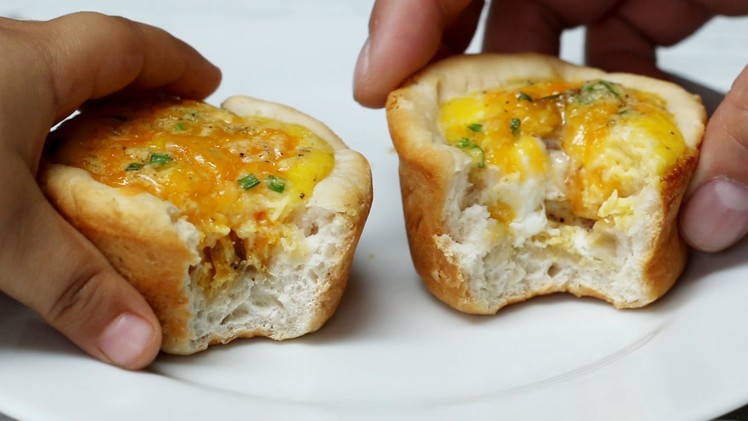 Cheesy Biscuit & Egg Breakfast Cups | Tasty Junior