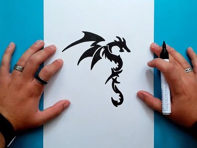 Como dibujar un dragon tribal paso a paso 2 | How to draw a tribal dragon 2