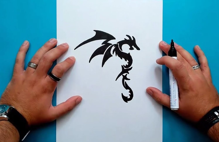 Como dibujar un dragon tribal paso a paso 2 | How to draw a tribal dragon 2