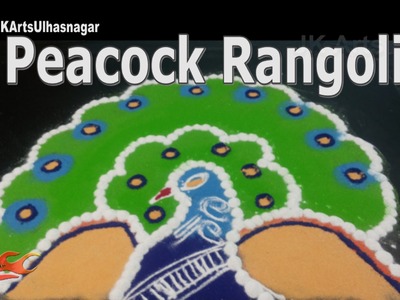 DIY Easy Colorful  Peacock Rangoli | How to make | Sand Art | JK Arts 933