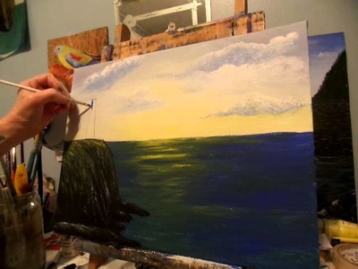 How to draw and paint a lighthouse Acrylic Painting lesson 4