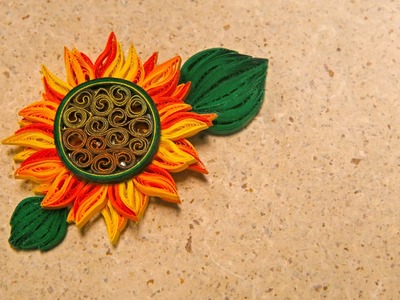 How To Make Yellow Sun Flower Design Using Paper Art Quilling
