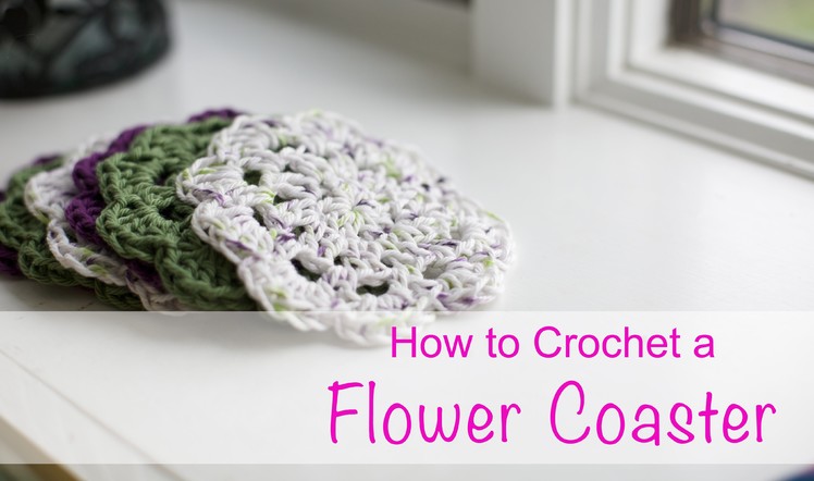Learn How to Crochet a Flower Coaster - Easy Basics Beginner - Chain Double Crochet V-Stitch