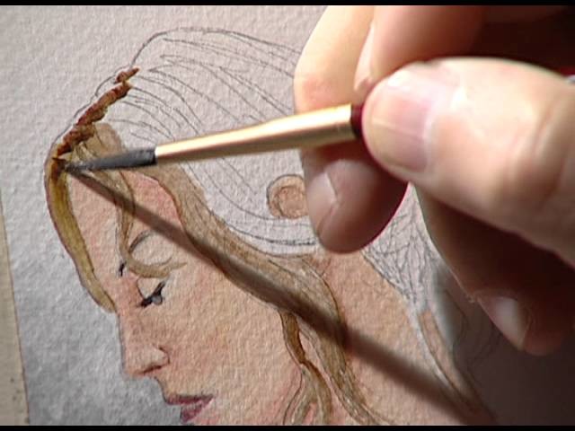 Painting a female figure 3. Figura femenina en acuarela 3.