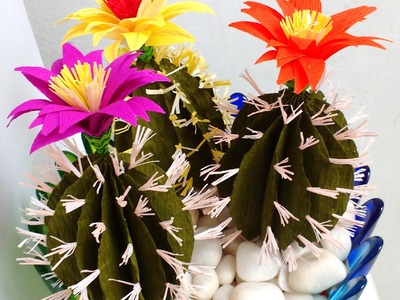 Paper Cactus with Flower