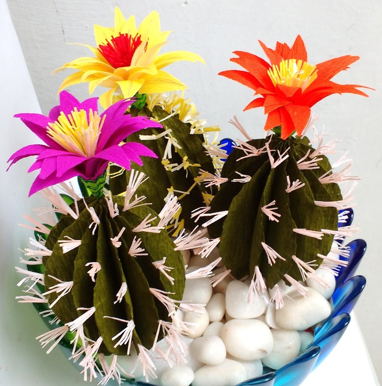 Paper Cactus with Flower