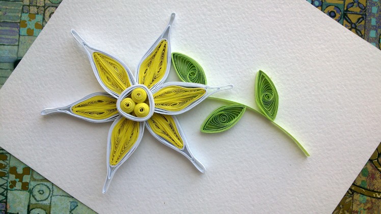 Quilling Flowers Tutorial: make a  yellow Quilling flower. Quilling Flowers designs.