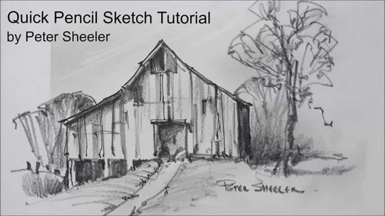 Sketching Tutorial with Pencil. Quick and easy techniques. Barn sketch by Peter Sheeler