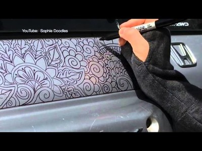 Sophie Doodles Her Husband's Car. while he was away! (Doodling, Zentangle, tangles, YouTube)